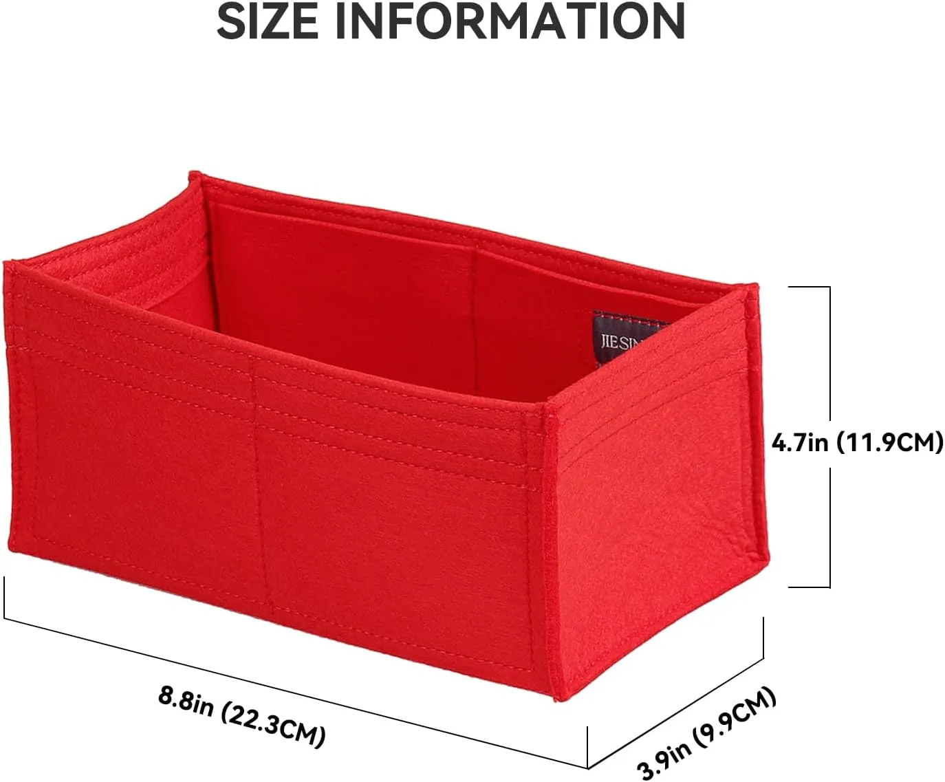 jiesinlov Purse Organizer Insert for Handbags,Felt Bag Organizers Fit Birkin 25 (Red-25)