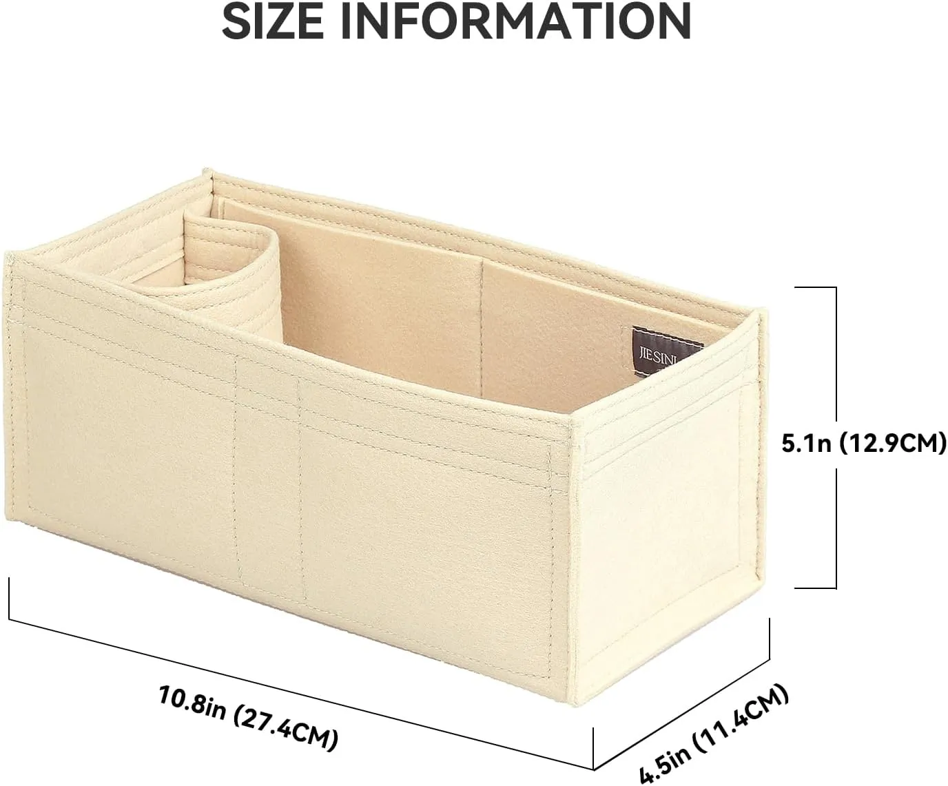 jiesinlov Purse Organizer Insert for Handbags,Felt Bag Organizers Fit Birkin 30 (Beige-30)