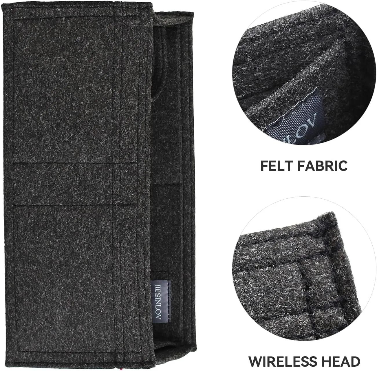 jiesinlov Purse Organizer Insert for Handbags,Felt Bag Organizers Fit Birkin 30 (Black-30)