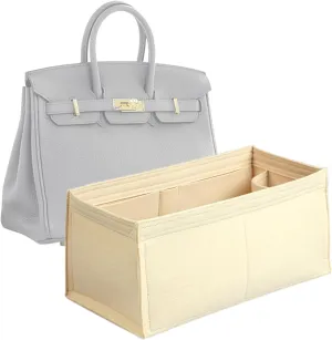 jiesinlov Purse Organizer Insert for Handbags,Felt Bag Organizers Fit Birkin 35 (Beige-35)