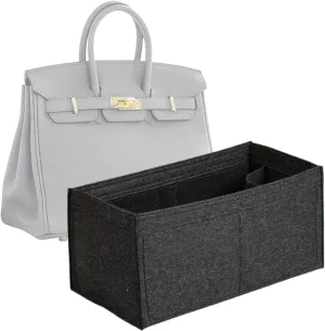 jiesinlov Purse Organizer Insert for Handbags,Felt Bag Organizers Fit Birkin 35 (Black-35)