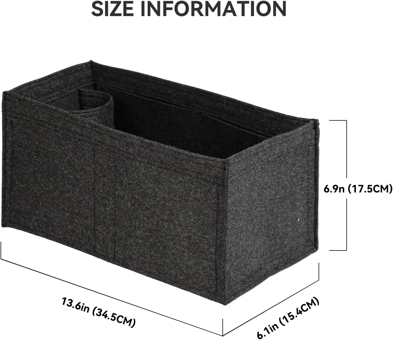 jiesinlov Purse Organizer Insert for Handbags,Felt Bag Organizers Fit Birkin 35 (Black-35)