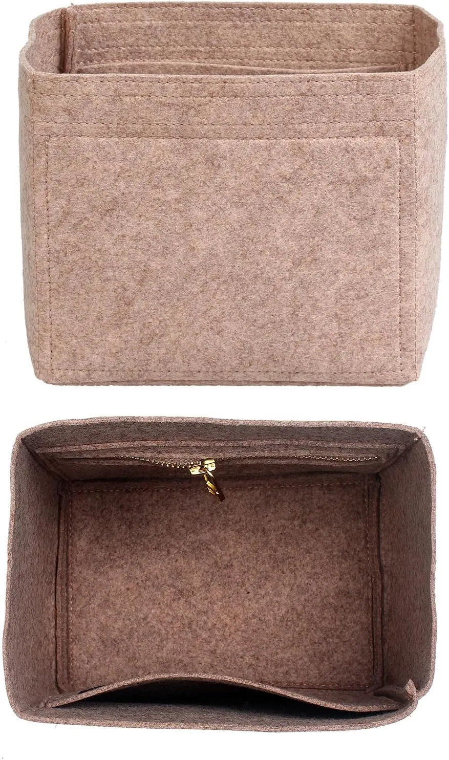 jiesinlov Purse Organizer Insert for Handbags,Felt Bag Organizers Fit Picotin 18 (Oatmeal-18)