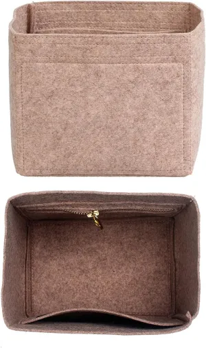 jiesinlov Purse Organizer Insert for Handbags,Felt Bag Organizers Fit Picotin 18 (Oatmeal-18)