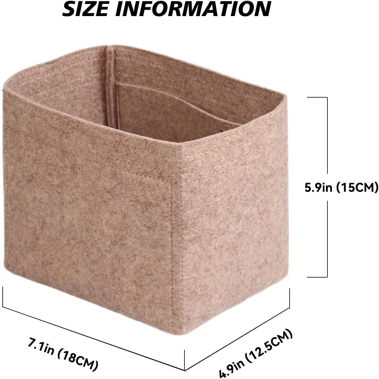 jiesinlov Purse Organizer Insert for Handbags,Felt Bag Organizers Fit Picotin 18 (Oatmeal-18)