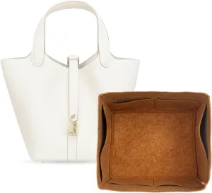 jiesinlov Purse Organizer Insert for Handbags,Felt Bag Organizers Fit Picotin 22 (Camel-22)