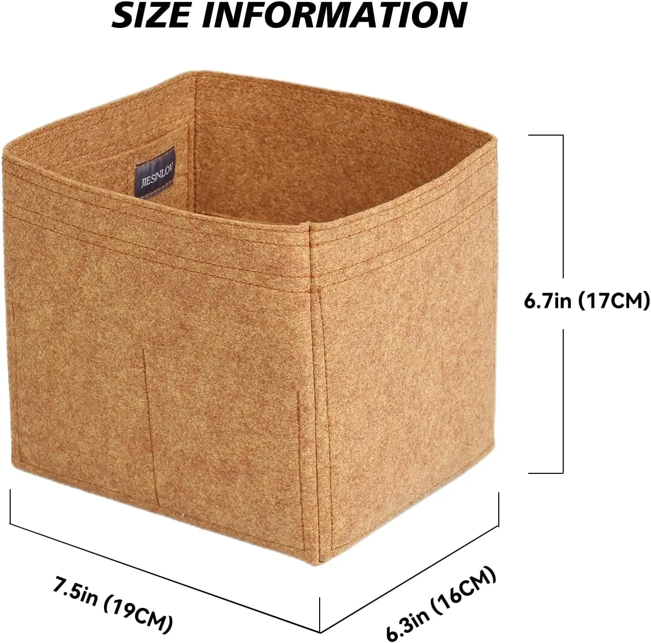 jiesinlov Purse Organizer Insert for Handbags,Felt Bag Organizers Fit Picotin 22 (Camel-22)