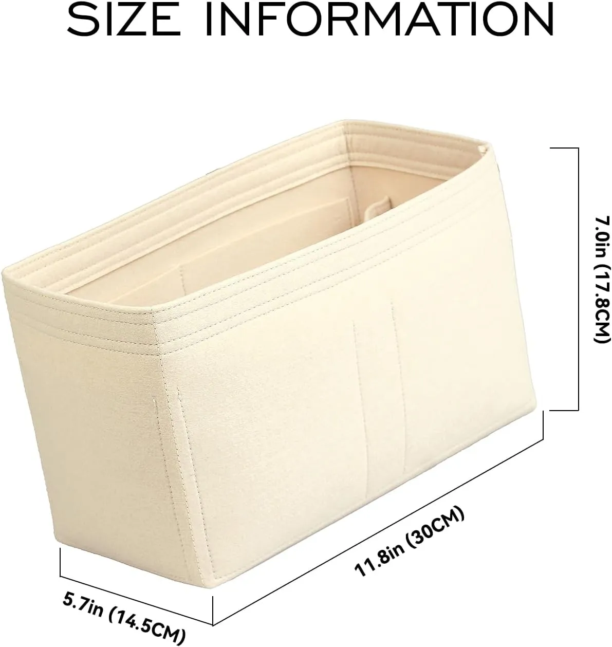 jiesinlov Purse Organizer Insert for Handbags,Felt Bag Organizers Fit Tote Neverfull MM(Beige-M)