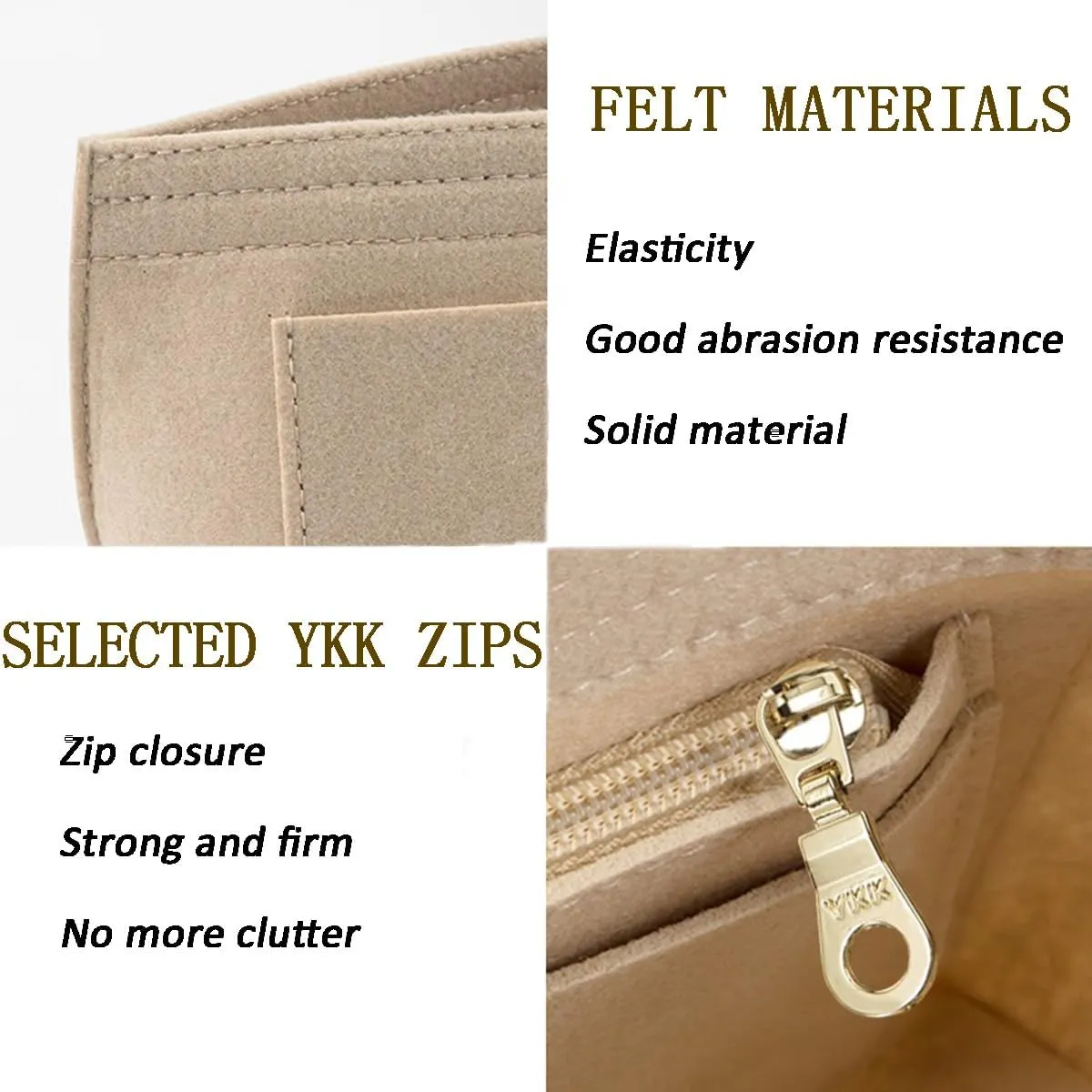 jiesinlov Purse Organizer Insert for Handbags,Felt Bag Organizers Suitable for Le Pliage Large (Felt-Large)