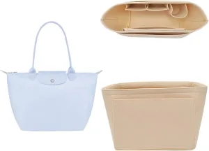 jiesinlov Purse Organizer Insert for Handbags,Felt Bag Organizers Suitable for Le Pliage Large (Felt-Large)