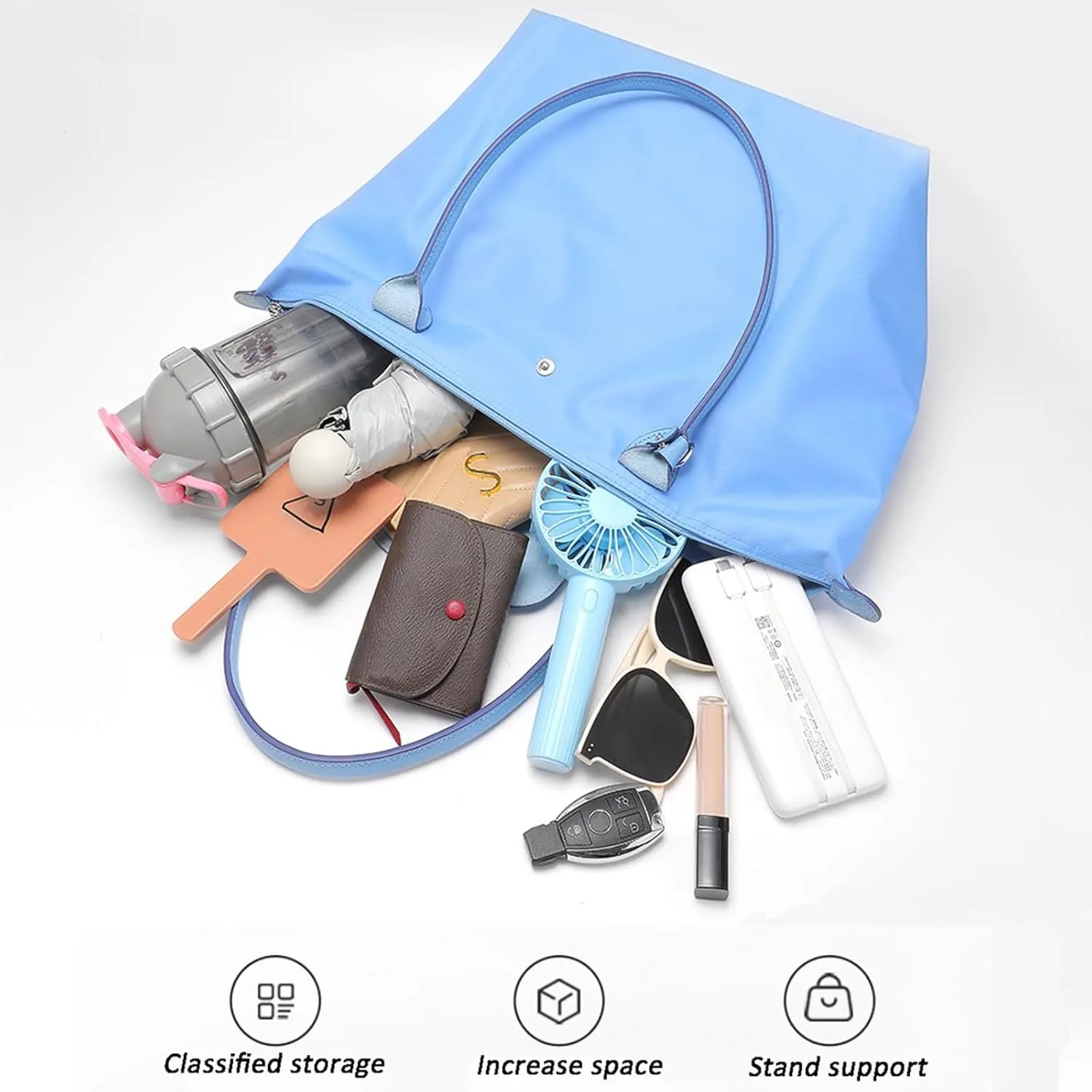 jiesinlov Purse Organizer Insert for Handbags,Felt Bag Organizers Suitable for Le Pliage Large (Felt-Large)