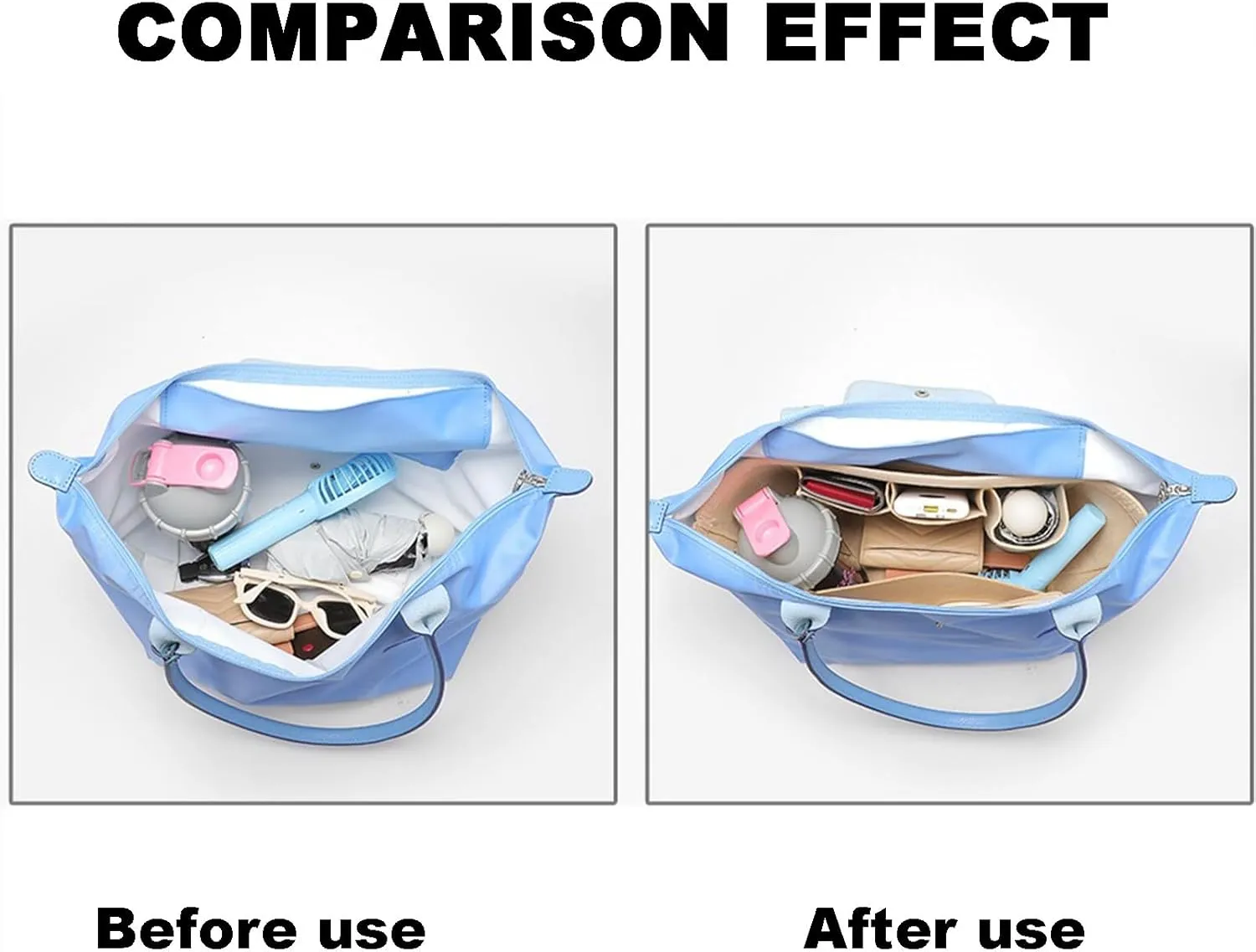 jiesinlov Purse Organizer Insert for Handbags,Felt Bag Organizers Suitable for Le Pliage Large (Felt-Large)