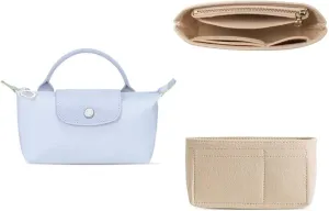 jiesinlov Purse Organizer Insert for Handbags,Felt Bag Organizers Suitable for Le Pliage Mini (Felt-Mini)
