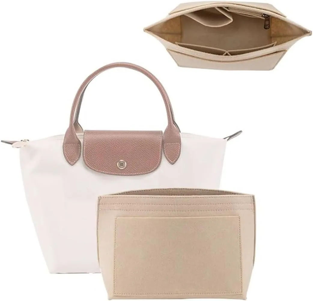 jiesinlov Purse Organizer Insert for Handbags,Felt Bag Organizers Suitable for Le Pliage Small (Felt-Small)