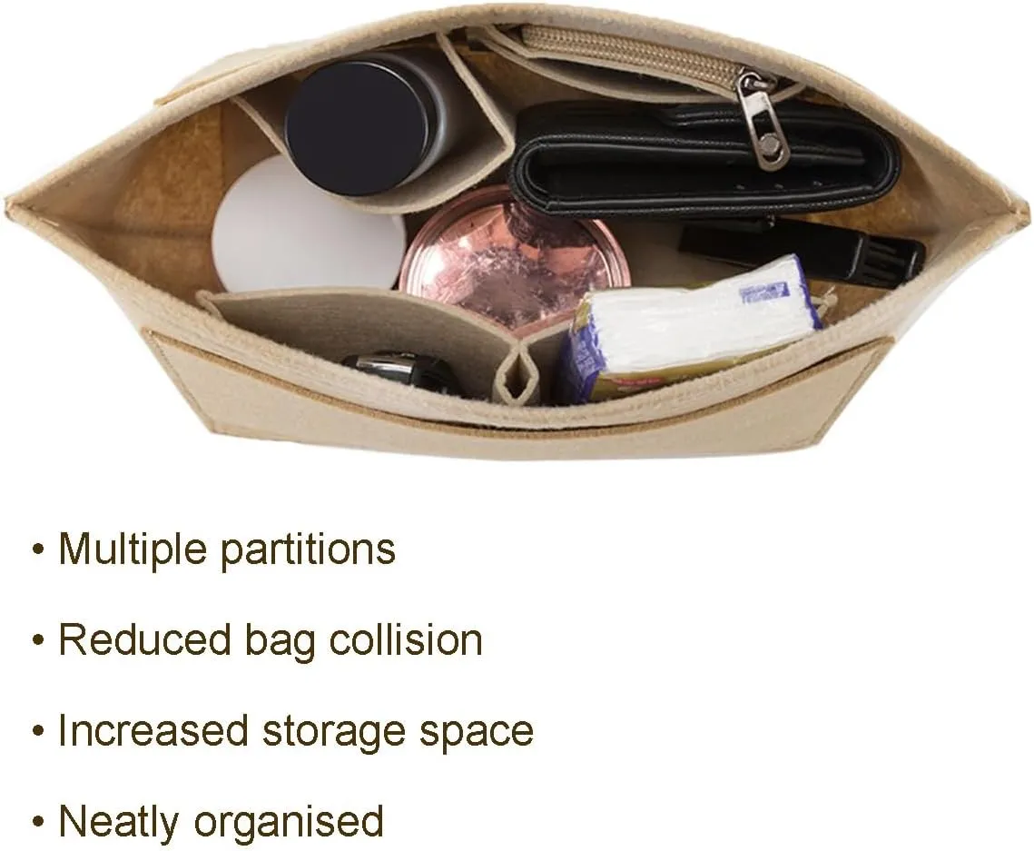 jiesinlov Purse Organizer Insert for Handbags,Felt Bag Organizers Suitable for Le Pliage Small (Felt-Small)