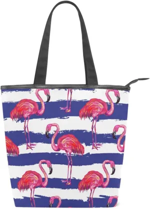 JSTEL Canvas Tote Bag for Women with Zipper,Lady Tote Bag Canvas Tote Purse Canvas Handbag for Work Travel