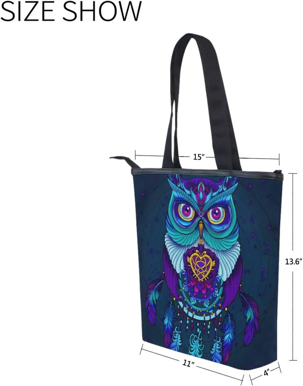 JSTEL Canvas Tote Bag for Women with Zipper,Lady Tote Bag Canvas Tote Purse Canvas Handbag for Work Travel