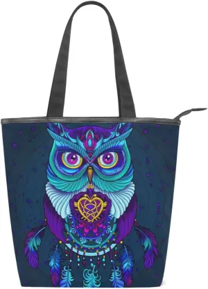 JSTEL Canvas Tote Bag for Women with Zipper,Lady Tote Bag Canvas Tote Purse Canvas Handbag for Work Travel