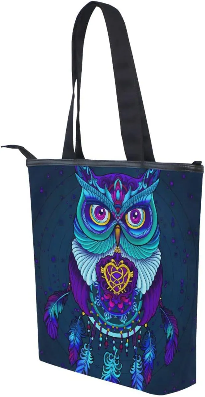 JSTEL Canvas Tote Bag for Women with Zipper,Lady Tote Bag Canvas Tote Purse Canvas Handbag for Work Travel