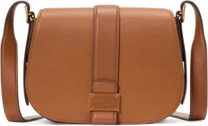 kate spade new york Nouveau Textured Leather Medium Saddle Bag, Cavern Clay