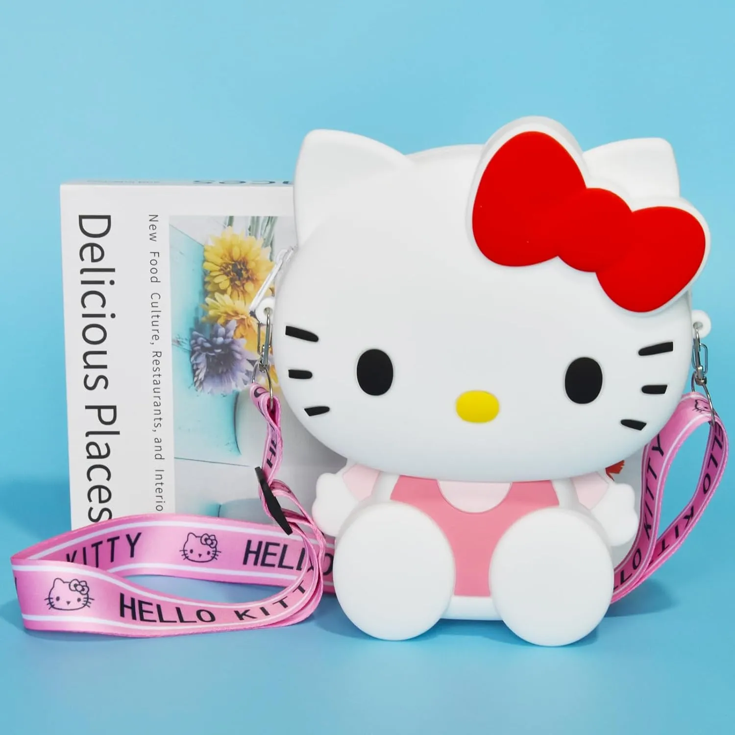 Kawaii Kitty Bag with Adjustable Shoulder Strap, Zipper Handbag Cute Kitty Coin Wallet Purse Shoulder Bag,