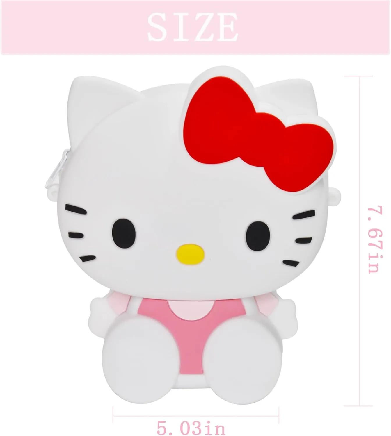 Kawaii Kitty Bag with Adjustable Shoulder Strap, Zipper Handbag Cute Kitty Coin Wallet Purse Shoulder Bag,
