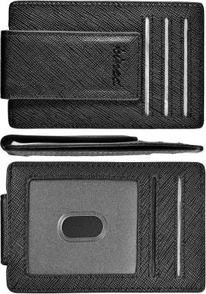 kinzd Money Clip, Front Pocket Wallet, Leather RFID Blocking Strong Magnet thin Wallet