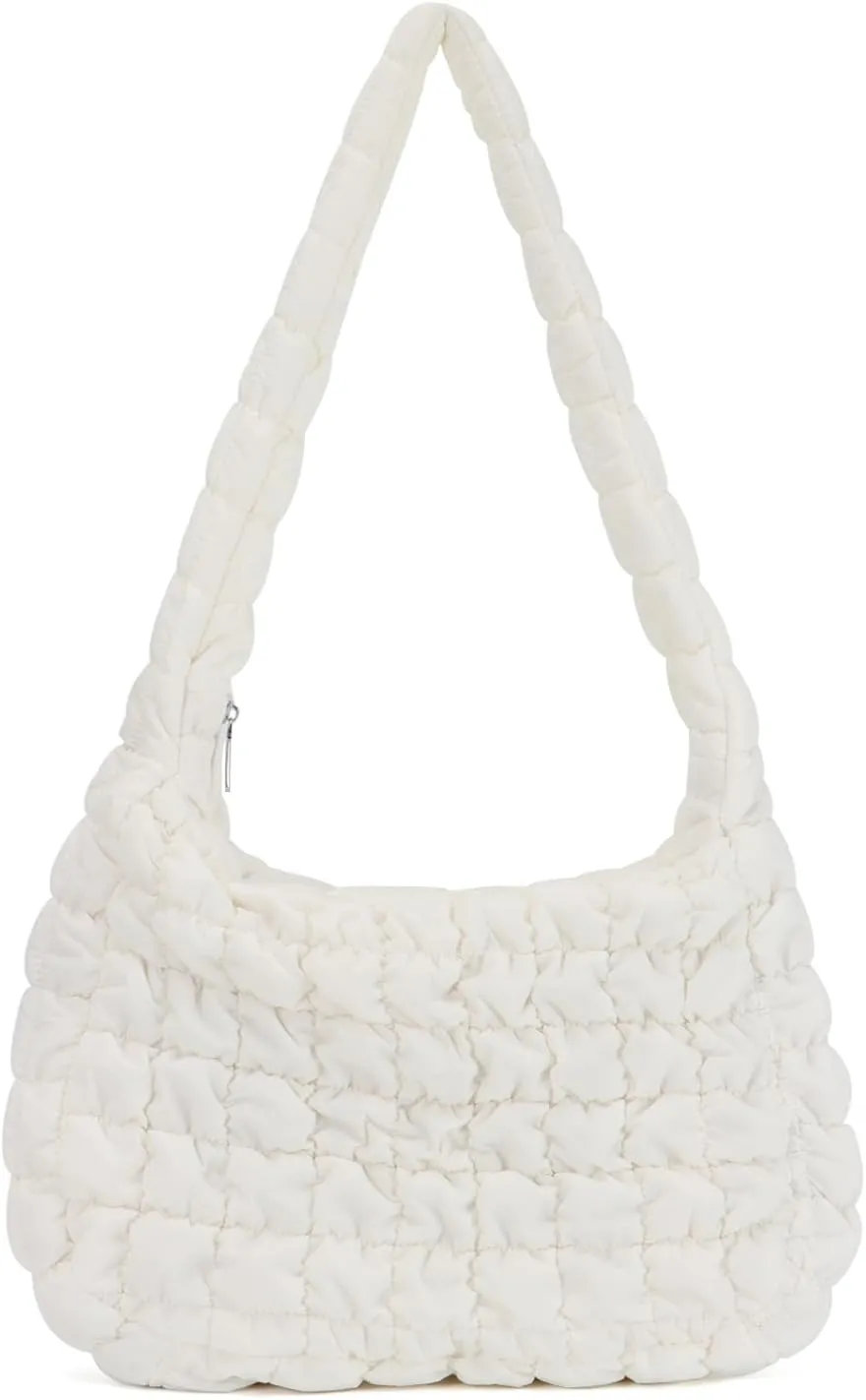 KUANG! Large Puffer Tote Bag for Women Cute Quilted Tote Bag Crossbody Puffy HandBag Cotton Padded Shoulder Bag