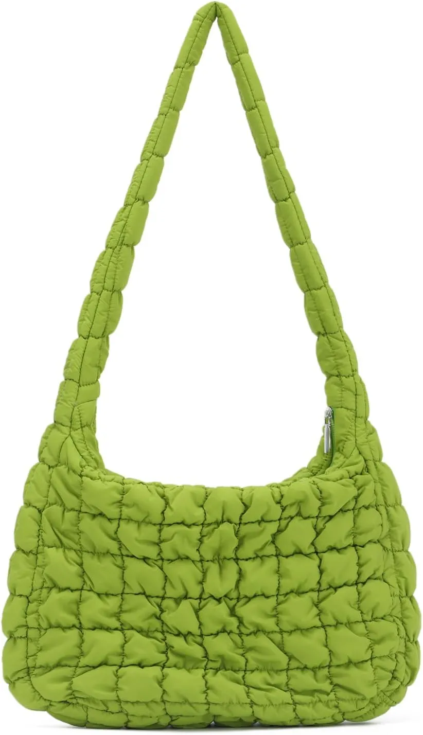 KUANG! Large Puffer Tote Bag for Women Cute Quilted Tote Bag Crossbody Puffy HandBag Cotton Padded Shoulder Bag