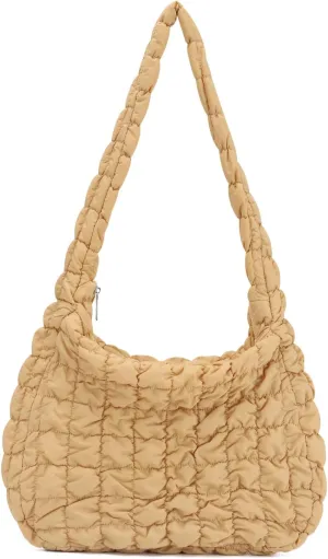 KUANG! Large Puffer Tote Bag for Women Cute Quilted Tote Bag Crossbody Puffy HandBag Cotton Padded Shoulder Bag