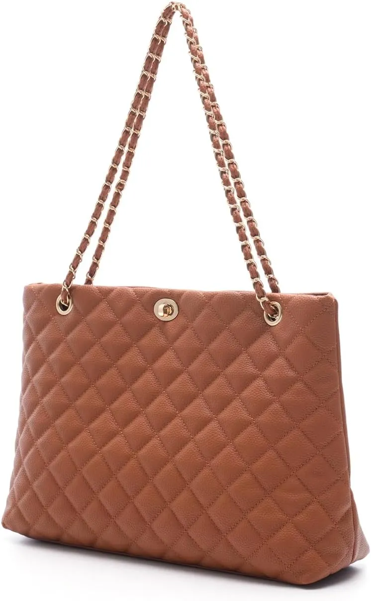 Large Chain Shoulder Bag for Women, Double Strap Handbags Tote Purse