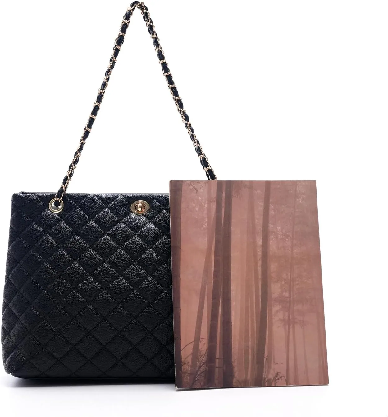 Large Chain Shoulder Bag for Women, Double Strap Handbags Tote Purse