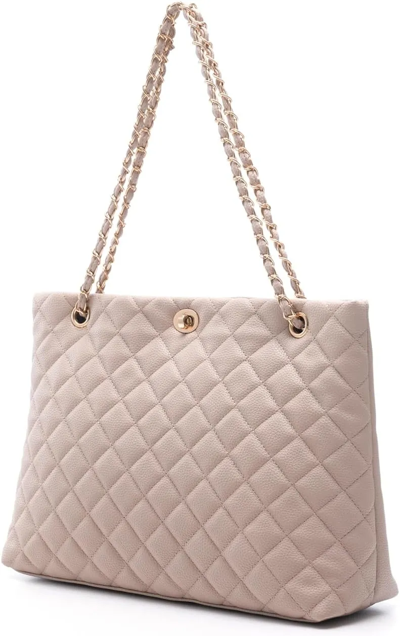 Large Chain Shoulder Bag for Women, Double Strap Handbags Tote Purse