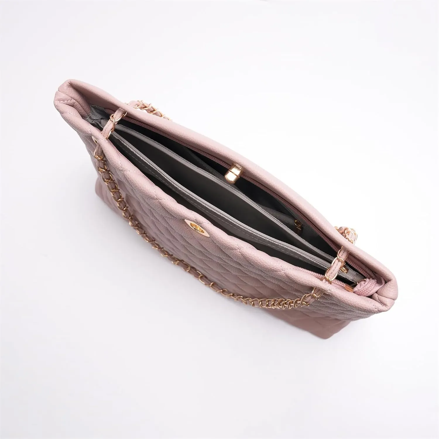 Large Chain Shoulder Bag for Women, Double Strap Handbags Tote Purse