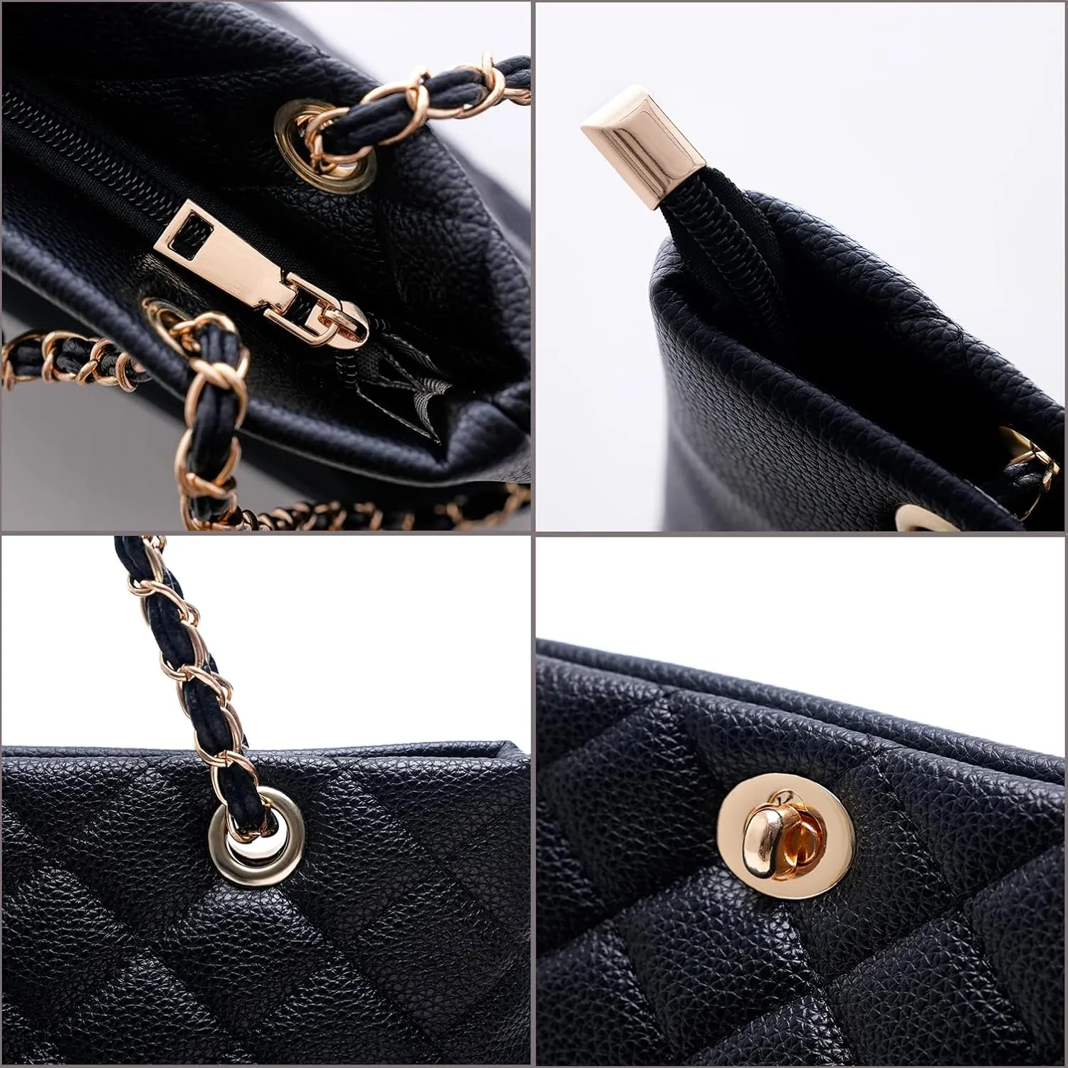 Large Chain Shoulder Bag for Women, Double Strap Handbags Tote Purse