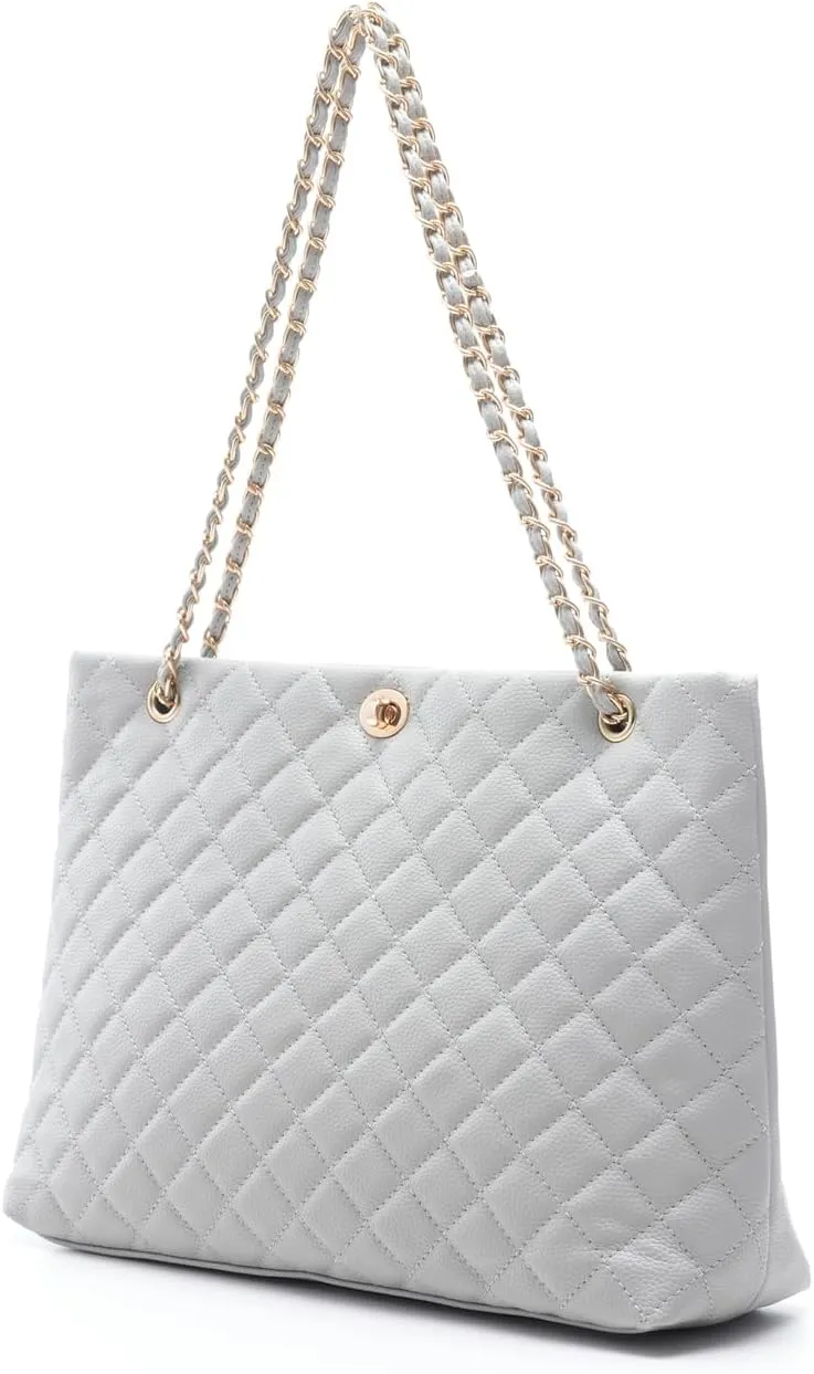 Large Chain Shoulder Bag for Women, Double Strap Handbags Tote Purse