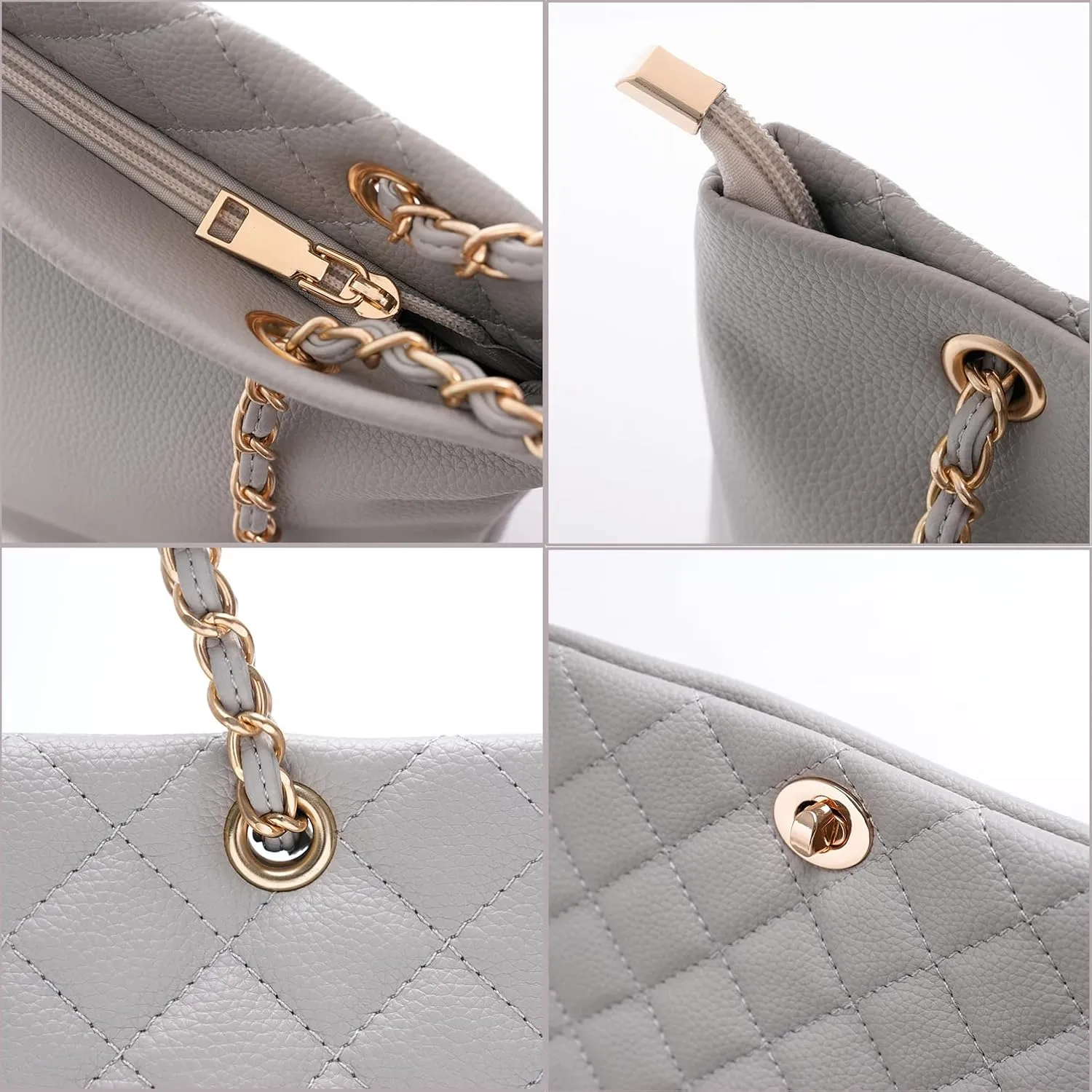 Large Chain Shoulder Bag for Women, Double Strap Handbags Tote Purse