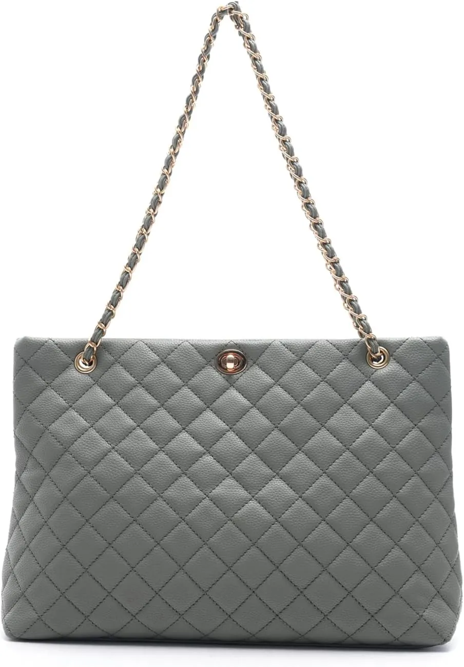 Large Chain Shoulder Bag for Women, Double Strap Handbags Tote Purse