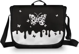 Large Flapover Bag, Messenger bag with Adjustable Shoulder Strap Crossbody Bag Multi-Pocket Messenger Bag