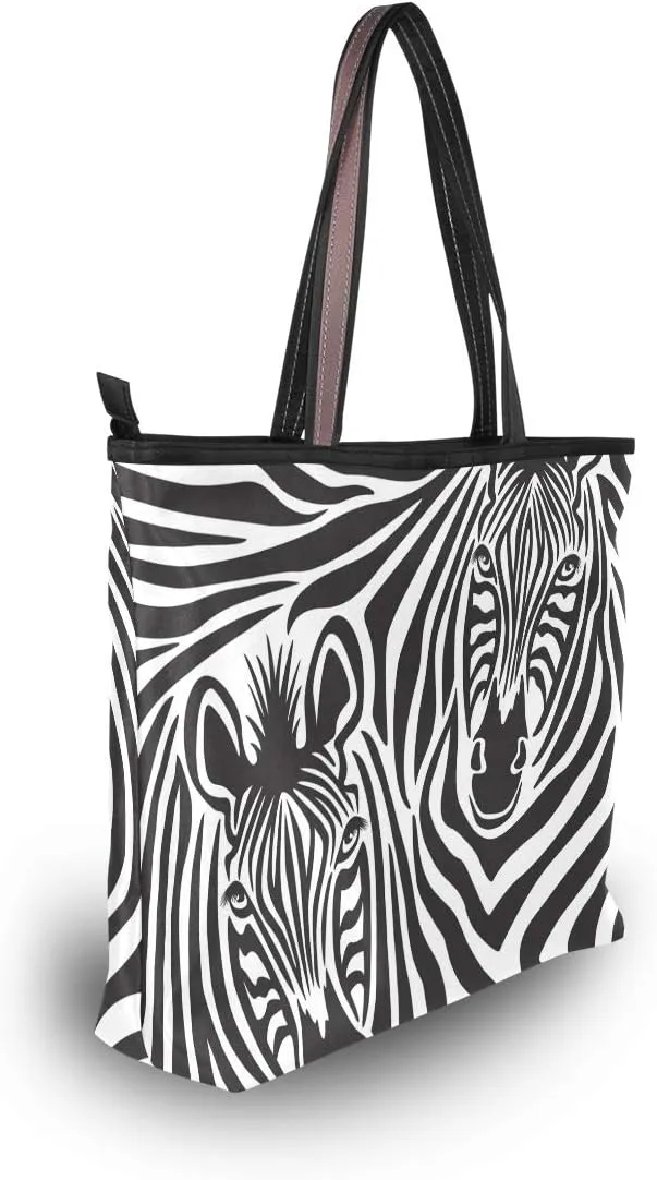 Large Handbag Animal Print Zebra Couple Shoulder Bag Tote Beach Bags for Women