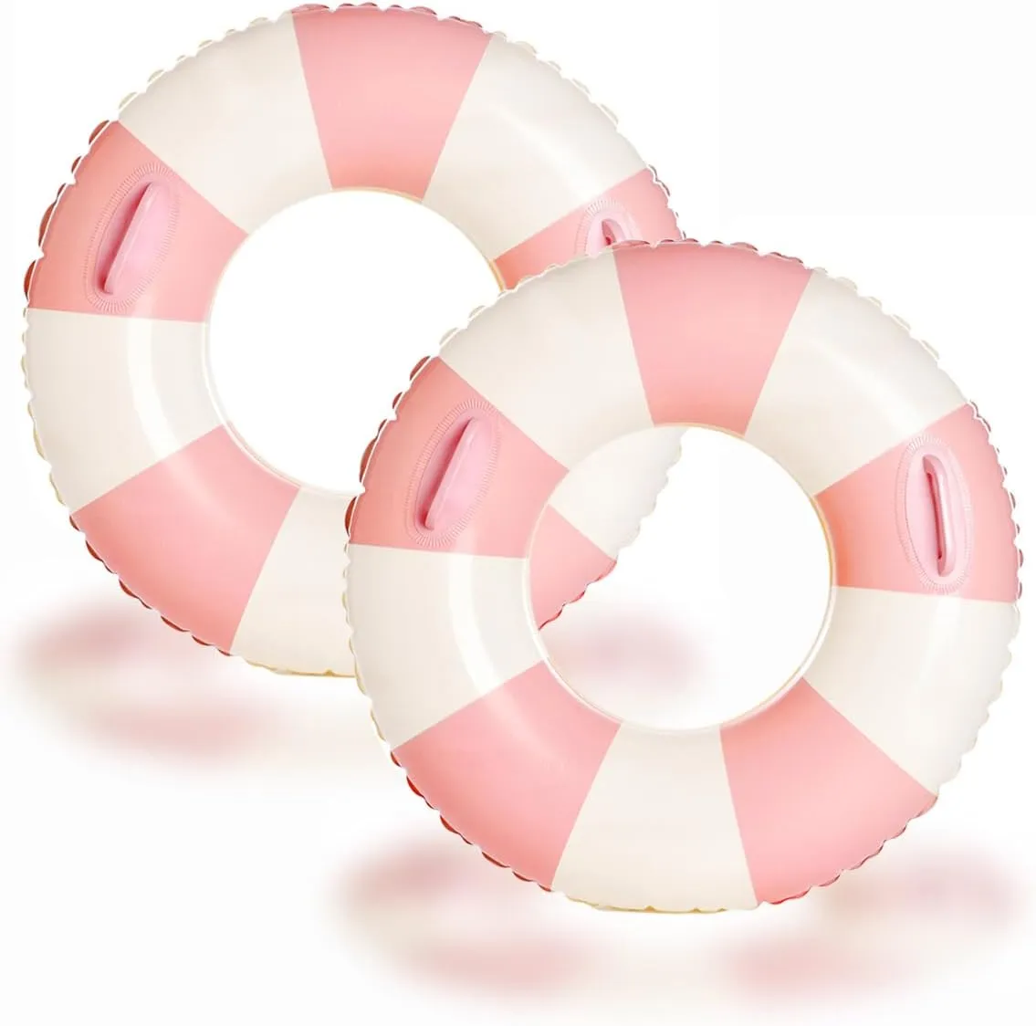 Large Swim Ring with Handles for Adults Classic Striped Pool Inner Tubes,Inflatable Pool Floats for Adults Rings Pool Floaties Adult Size for Summer Pool Party Beach