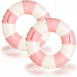 Large Swim Ring with Handles for Adults Classic Striped Pool Inner Tubes,Inflatable Pool Floats for Adults Rings Pool Floaties Adult Size for Summer Pool Party Beach
