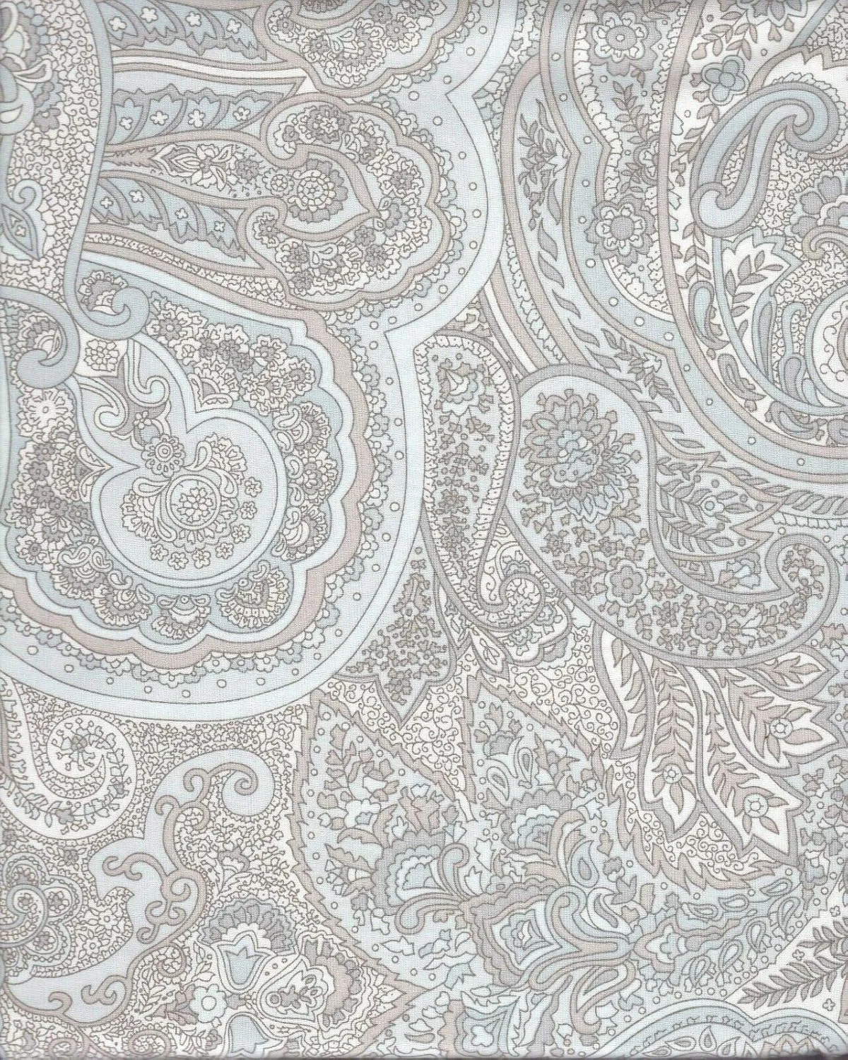 Lauren Ralph Lauren Coral Beach Paisley Gray Twin 3 Pc Sheet Set tan White Blue
