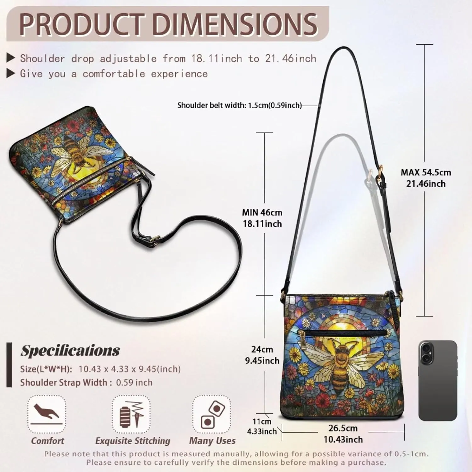 Leather Women Crossbody Hobo Bag Satchel Purse Handbag with Adjustable Shoulder Strap and Zipper Pockets