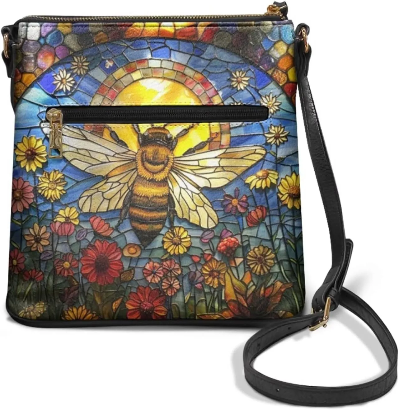 Leather Women Crossbody Hobo Bag Satchel Purse Handbag with Adjustable Shoulder Strap and Zipper Pockets