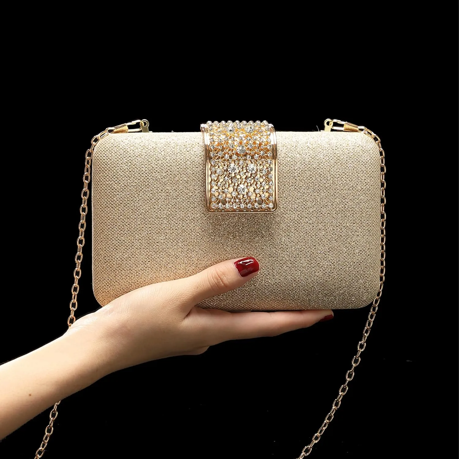 LETODE 4Pcs Clutch Purses Jewelry Set for Women Rhinestone Evening Purses For Wedding Party Prom