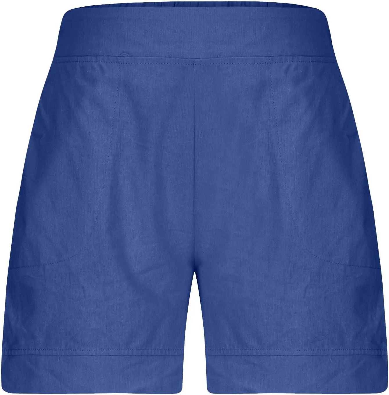 Linen Shorts for Women 2025 High Waisted Elastic Straight Casual Shorts Summer Outdoor Pants with Pockets