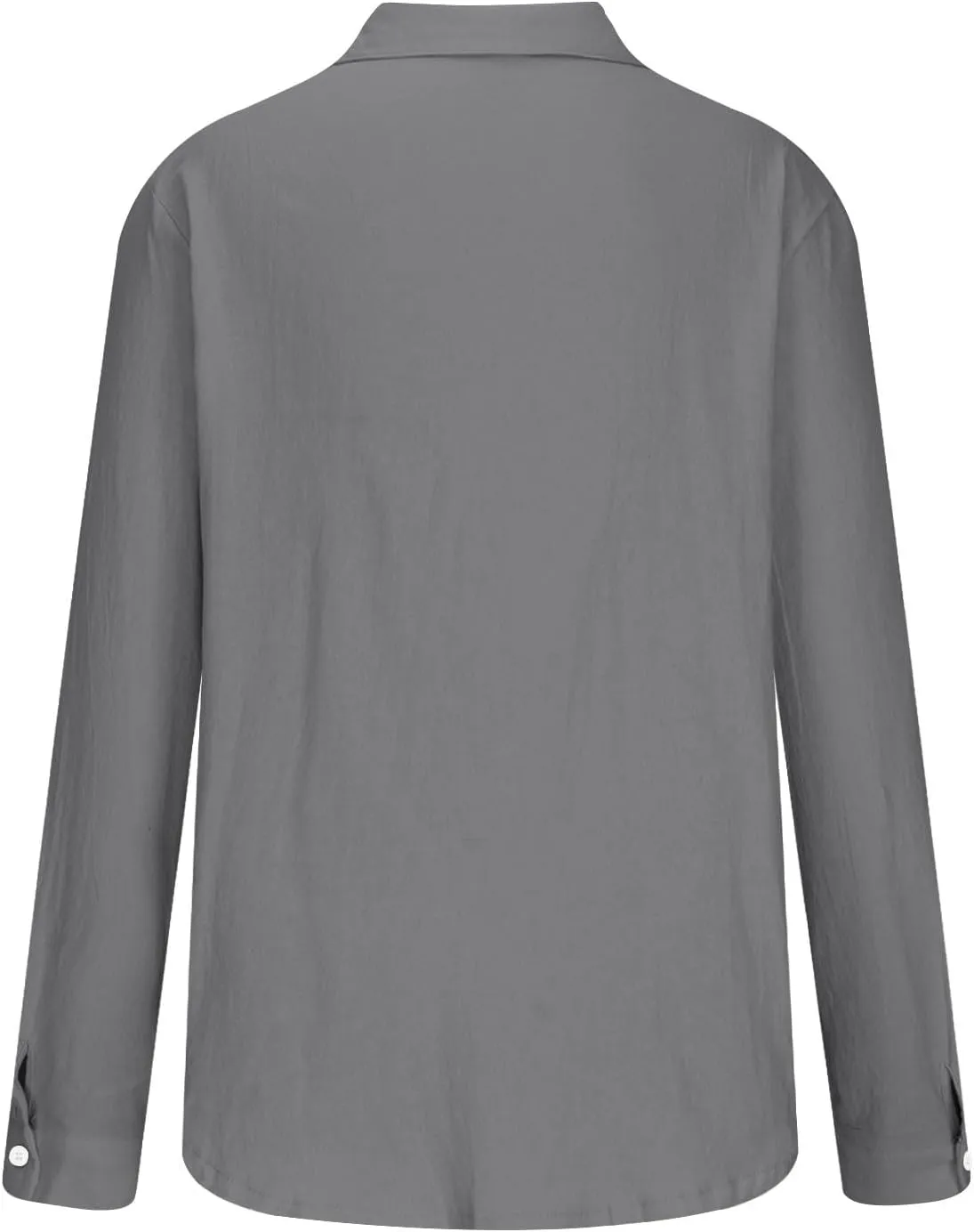 Linen T-Shirt for Men Solid Color Button Down Beach Shirts Top Long Sleeves Casual Lapel Comfy Cotton Tees Blouse