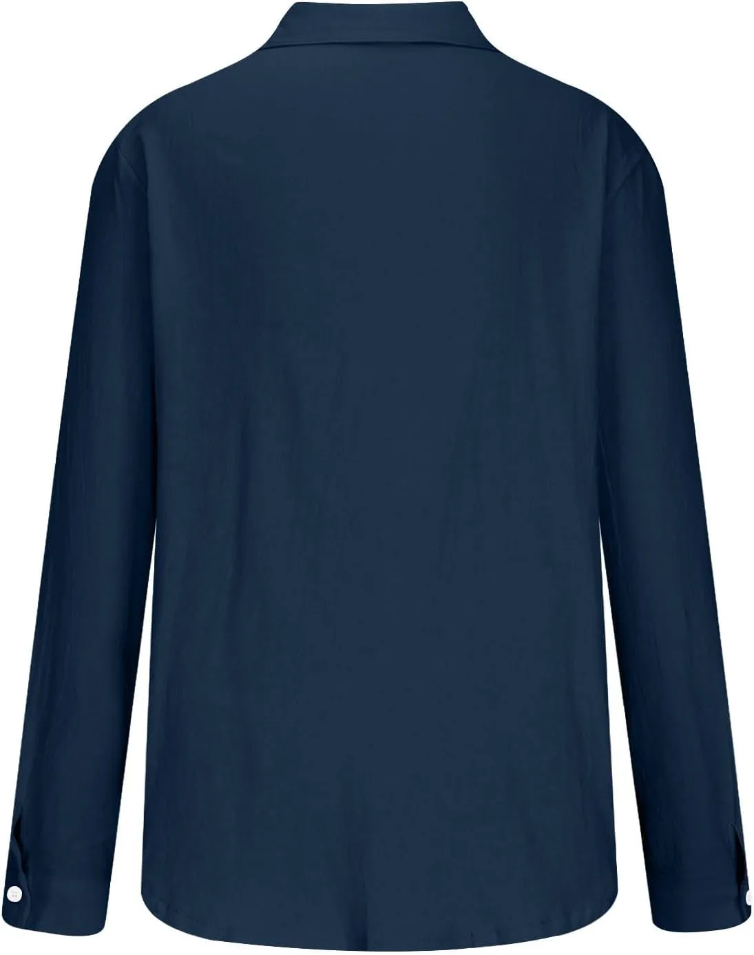 Linen T-Shirt for Men Solid Color Button Down Beach Shirts Top Long Sleeves Casual Lapel Comfy Cotton Tees Blouse