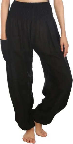LOFBAZ Harem Yoga Pants for Women S-4XL Hippie Boho PJs Lounge Beach Print Plus